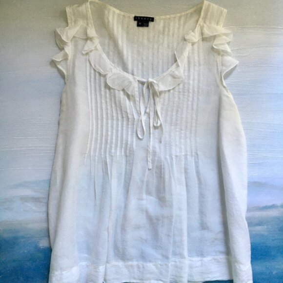 THEORY Cotton Silk Sleeveless Top | Size M - Picture 8 of 8